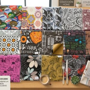 MANTEL ECOCUERO ESTAMPADO CON FELPA