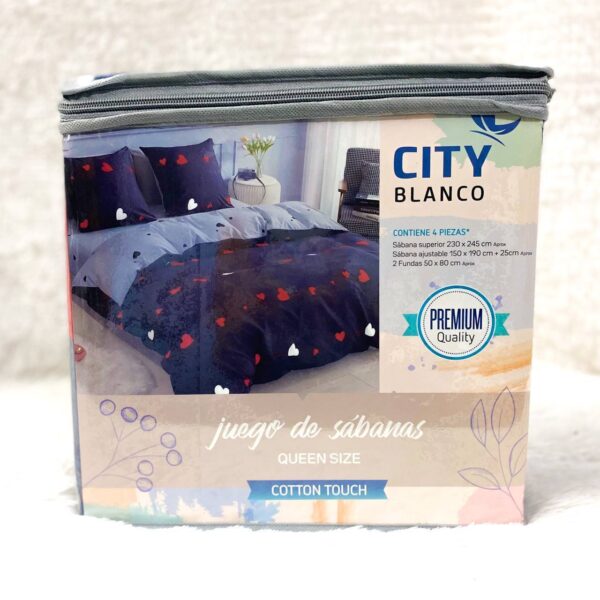 JUEGO DE SÁBANAS CITY BLANCO ESTAMPADA 2 1/2 - Imagen 11