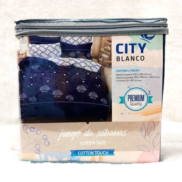 JUEGO DE SÁBANAS CITY BLANCO ESTAMPADA 2 1/2 - Imagen 15