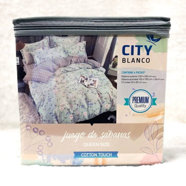 JUEGO DE SÁBANAS CITY BLANCO ESTAMPADA 2 1/2 - Imagen 16