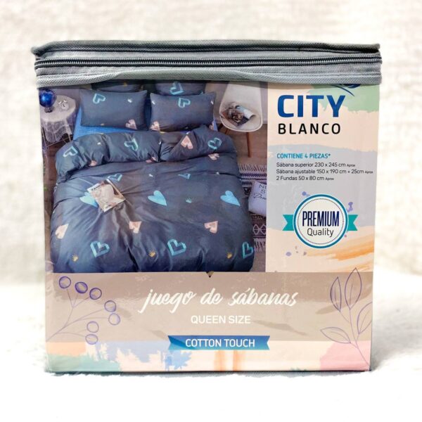 JUEGO DE SÁBANAS CITY BLANCO ESTAMPADA 2 1/2 - Imagen 17