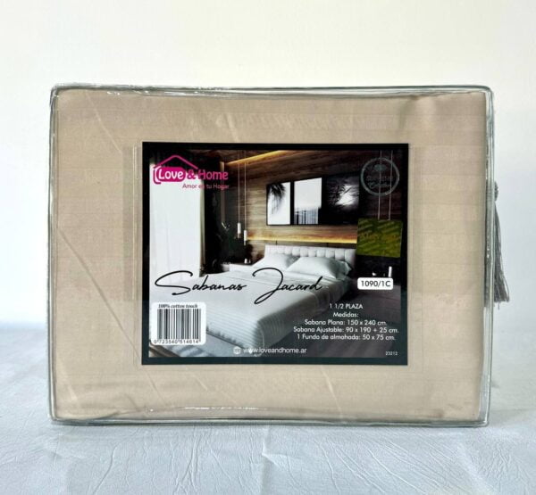 JUEGO DE SÁBANA LOVE HOME JACARD 1 1/2 - Imagen 7