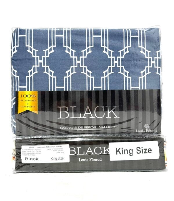 JUEGO DE SÁBANAS ALGODÓN PERCAL "BLACK" 144 HILOS - Imagen 7