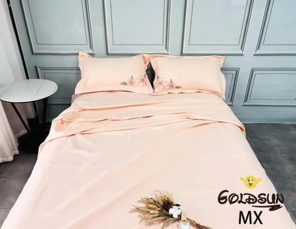 SÁBANAS GOLDSUN LISAS C/ DISEÑO BORDADO EN FUNDAS - Imagen 2