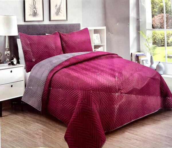 COBERTOR REVERSIBLE LISO + 2 FUNDAS DE ALMOHADA