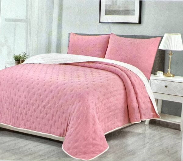 COBERTOR REVERSIBLE LISO + 2 FUNDAS DE ALMOHADA - Imagen 5