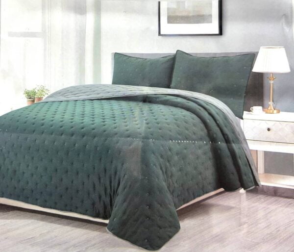 COBERTOR REVERSIBLE LISO + 2 FUNDAS DE ALMOHADA KING SIZE - Imagen 2