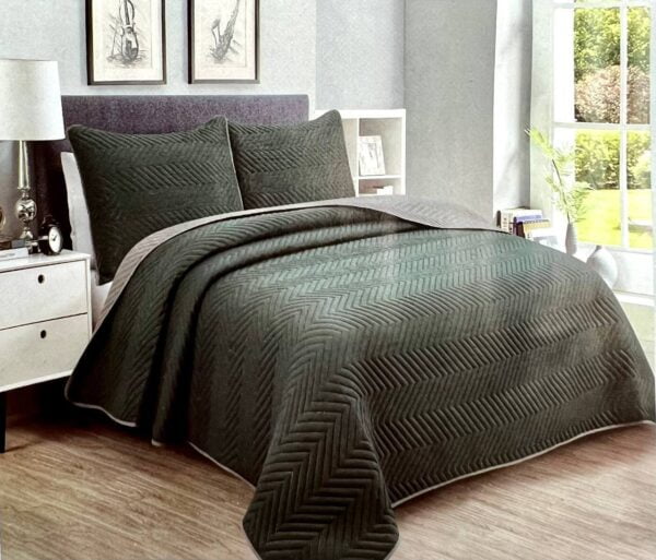 COBERTOR REVERSIBLE LISO + 2 FUNDAS DE ALMOHADA KING SIZE - Imagen 4