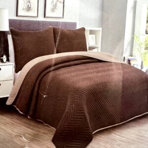 COBERTOR REVERSIBLE LISO + 2 FUNDAS DE ALMOHADA KING SIZE